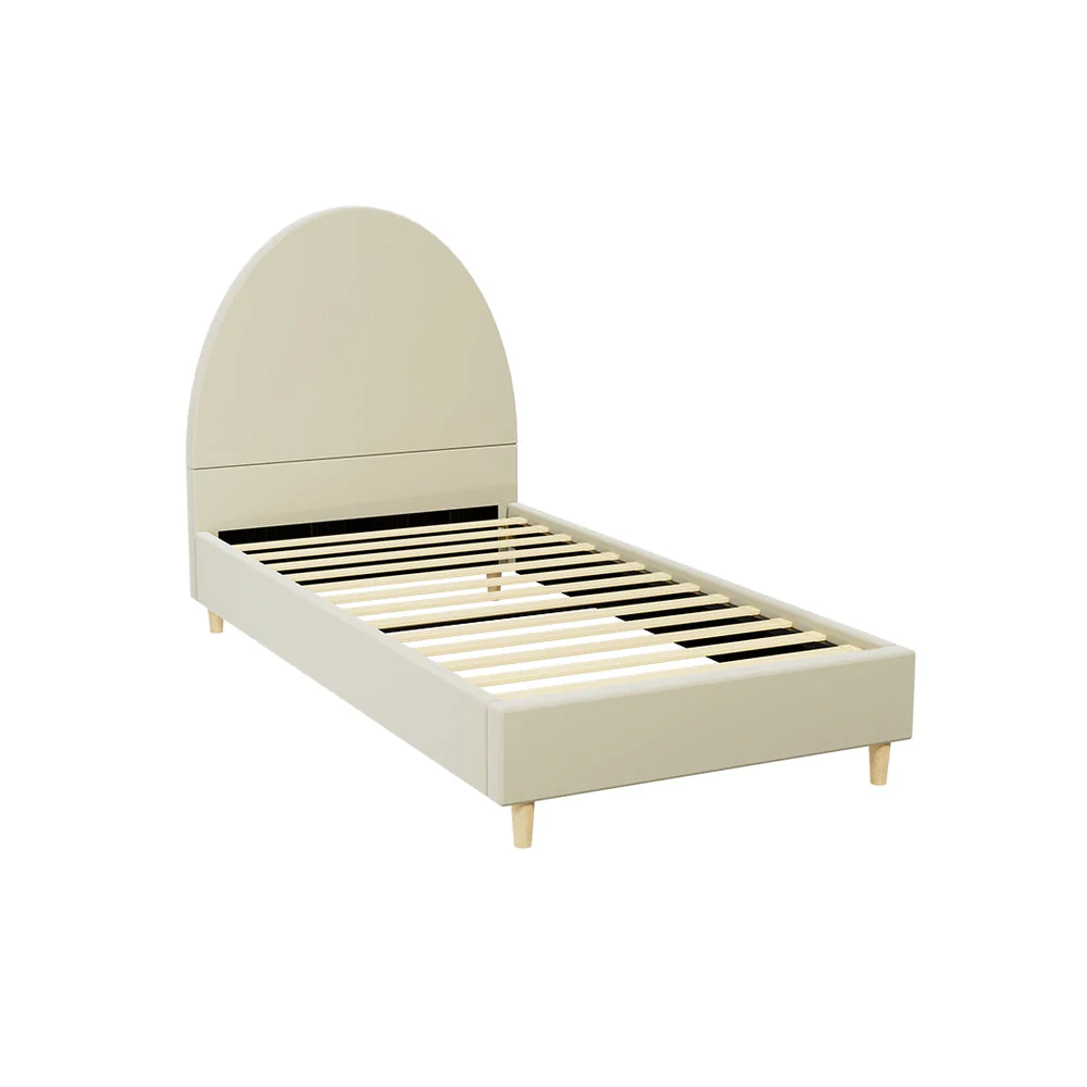 Giddy Bed & Mattress Package with 32cm Mattress - Cream Single - Nurns