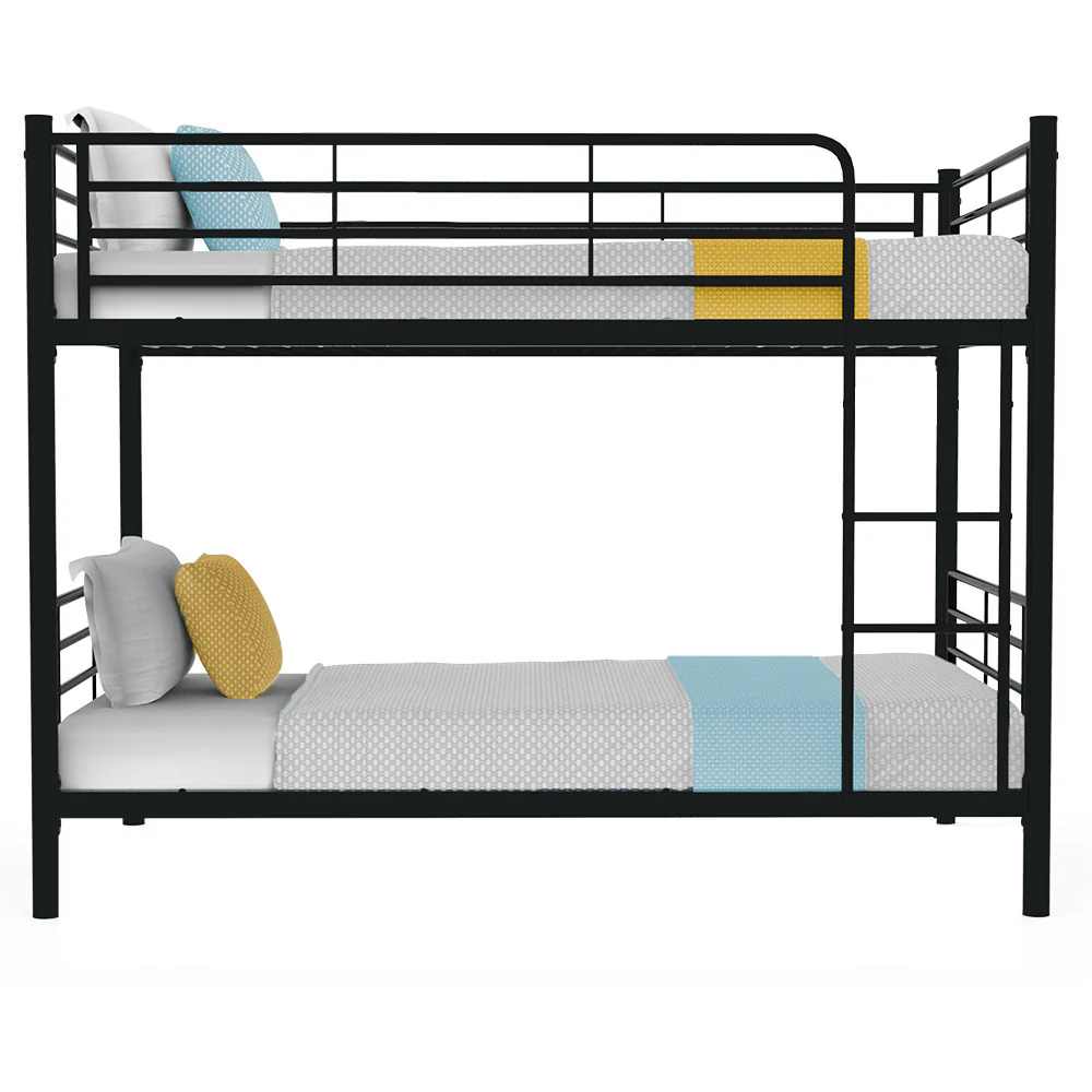 Maia 2-in-1 Metal Bunk Bed Frame with Modular Design - Matte Dark Grey Single - Nurns