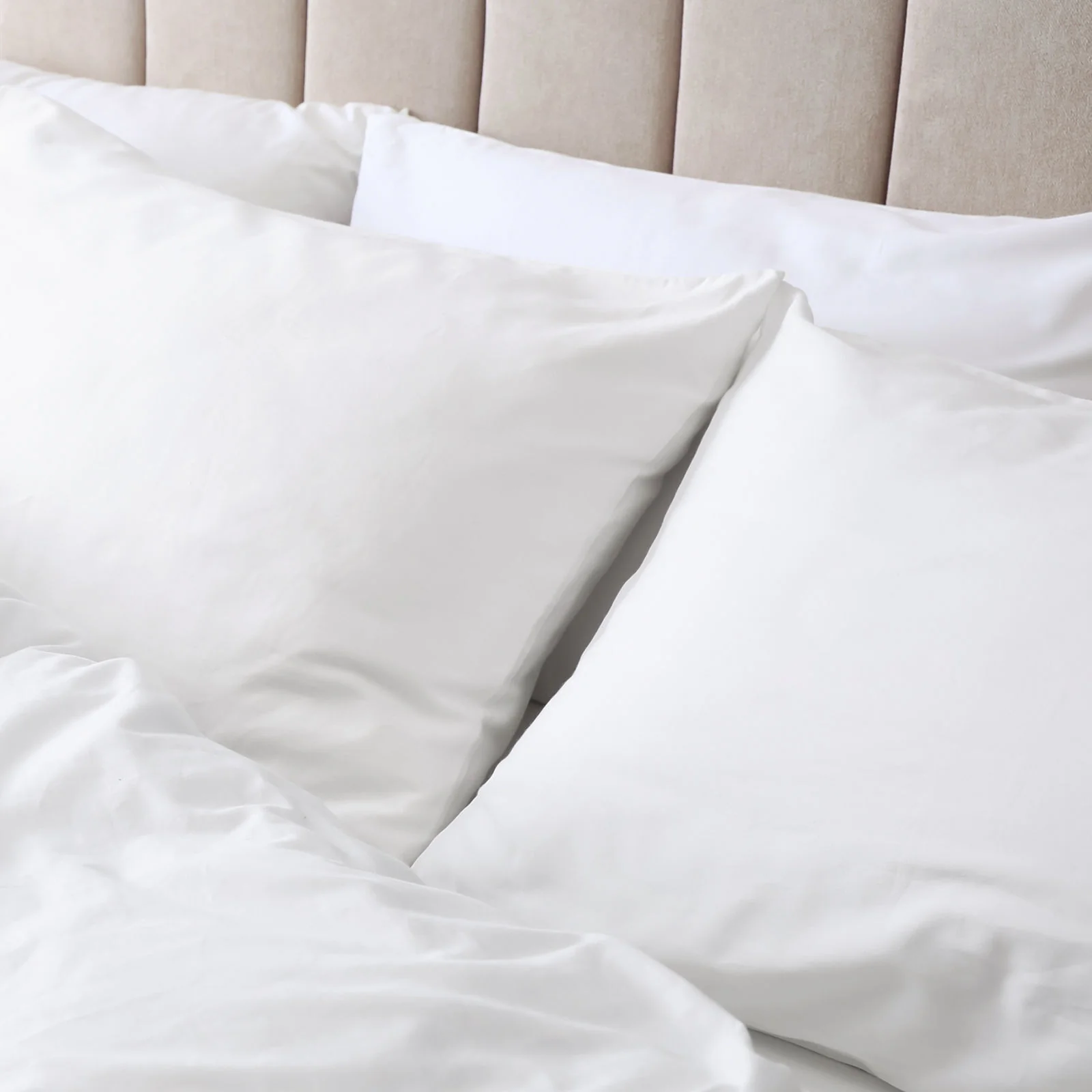 QUEEN 1000TC Cotton Blend Quilt Cover Set - White - Nurns