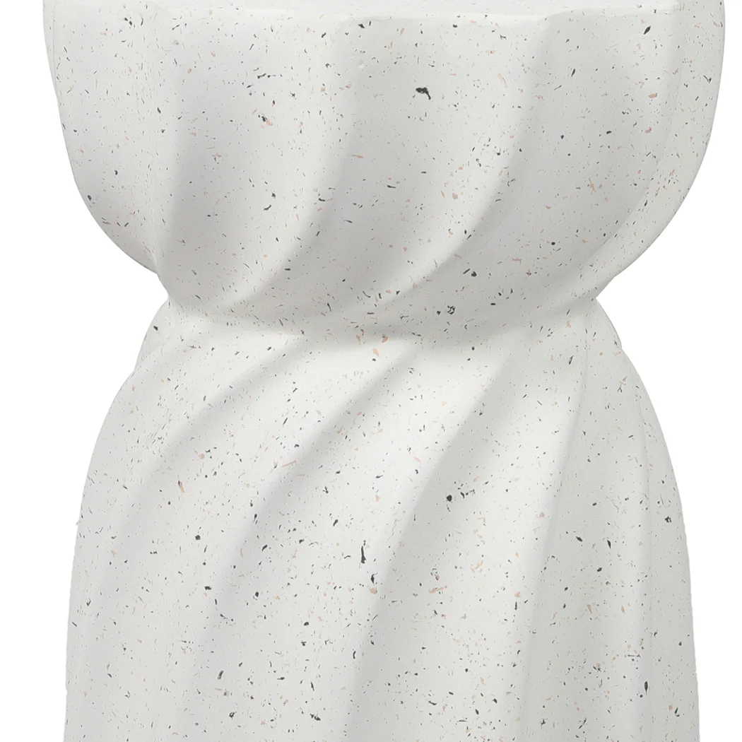 Ichabod Side Table End Terrazzo Hourglass - White - Nurns