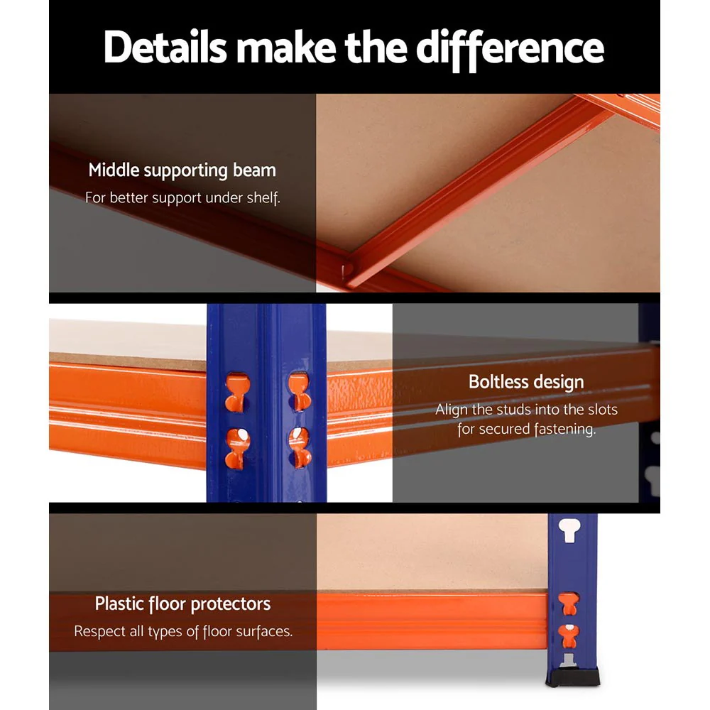 Giantz 1.8M Garage Shelving Warehouse Rack Pallet Racking Storage Shelve Blue - Nurns