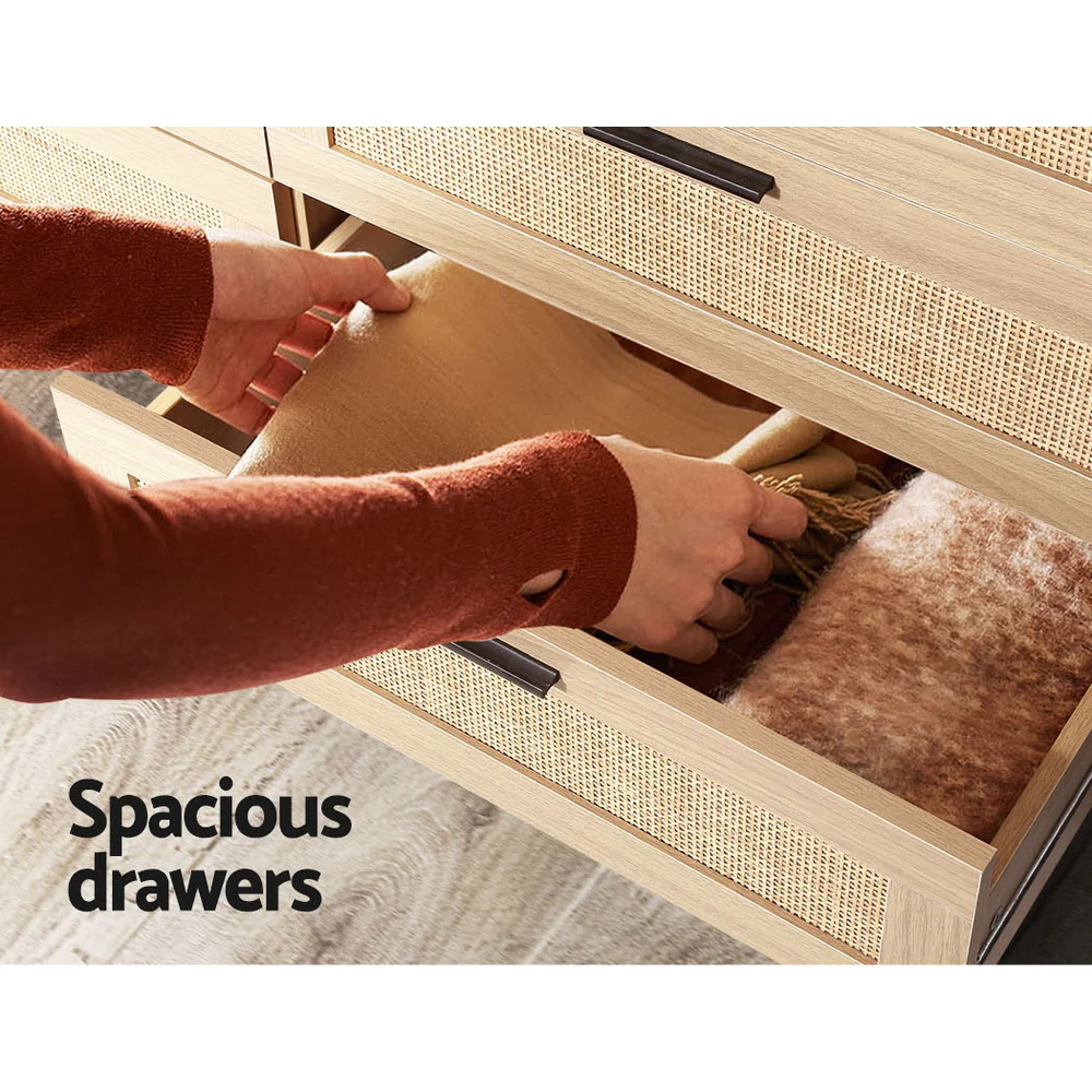 Artiss 6 Chest of Drawers - Oak - Nurns