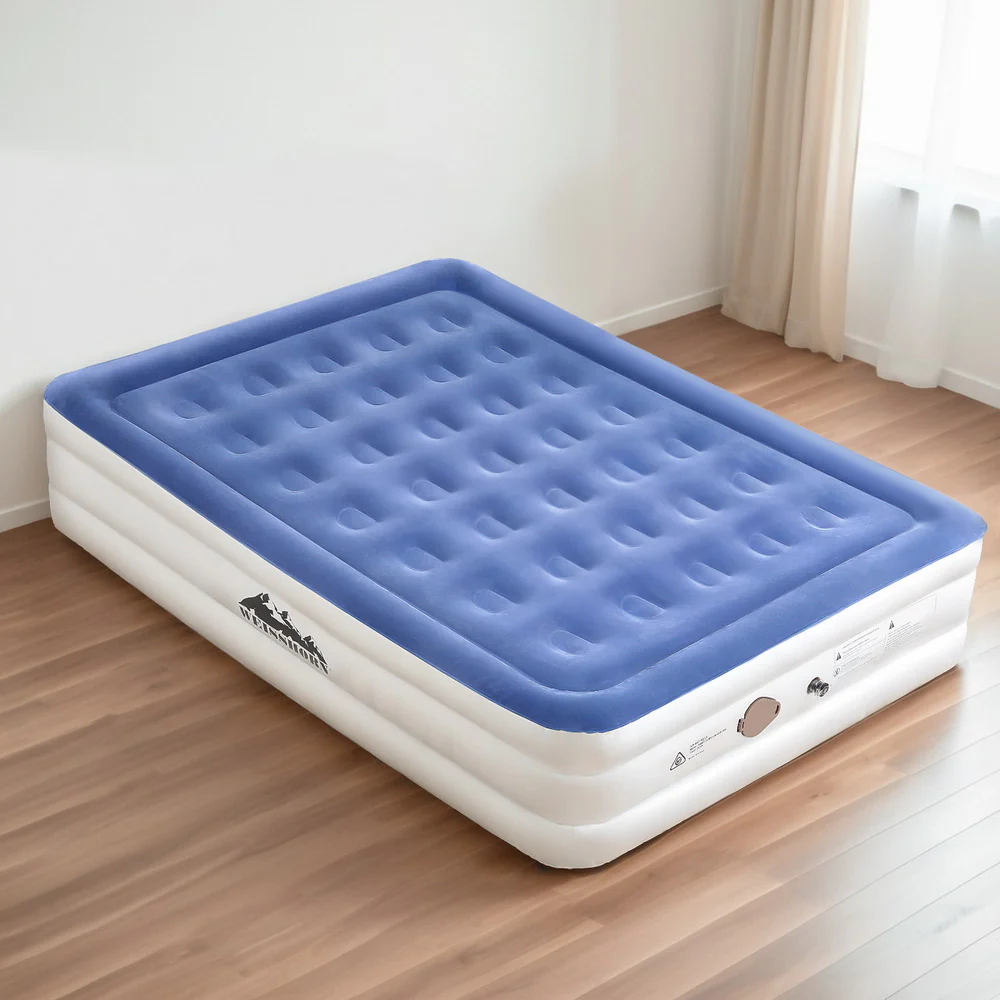 Factory Buys 46cm Air Mattress Inflatable Bed Air Bed Cube - Queen - Nurns