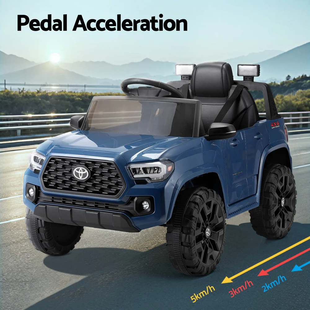 Kids Electric Ride On Car Toyota Tacoma Off Road Jeep Toy Cars Remote 12V - Blue - Nurns