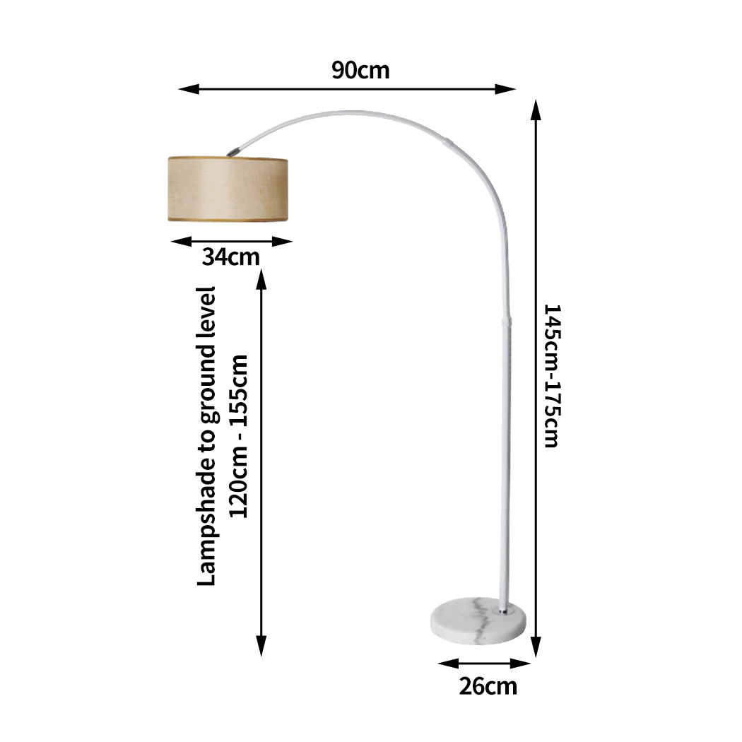 Modern LED Floor Lamp Reading - Beige - Nurns