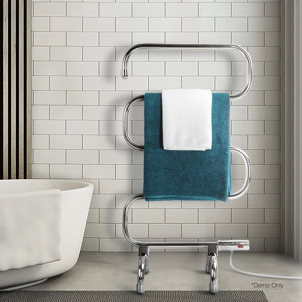 Electric Heated Towel Rail Rack 5 Bars Freestanding Clothes Dry Warmer - Nurns