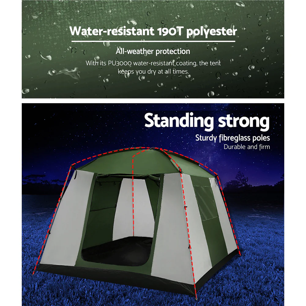 Camping Tent 6 Person Tents Family Hiking Dome - Nurns