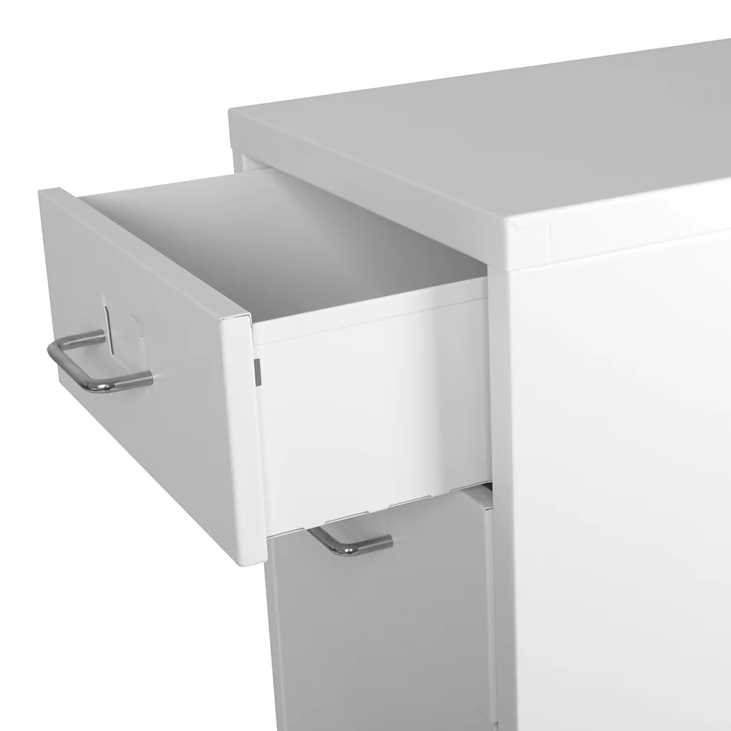 Levede 4 Drawer Office Drawers Cabinet White - Nurns