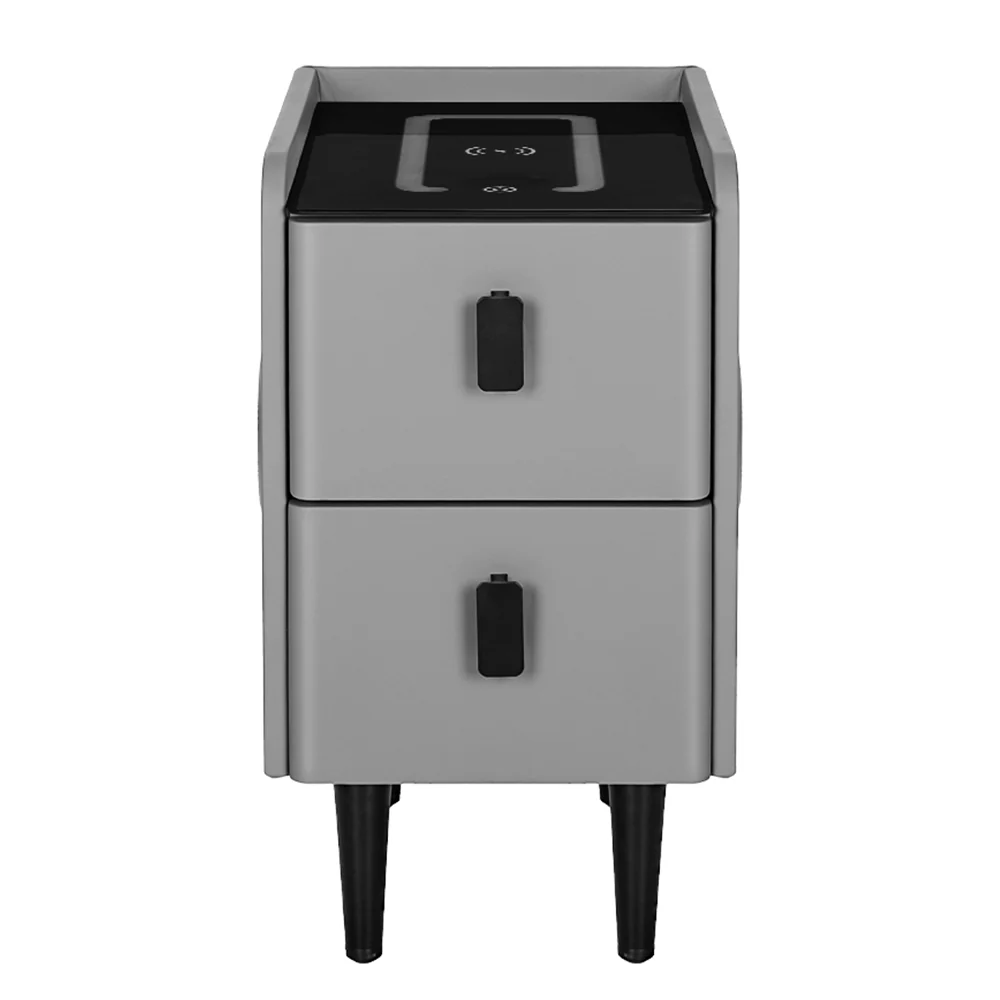Parksville LED Bedside Tables Smart with Wireless Charging LED Lights with 2 Drawers - Grey - Nurns