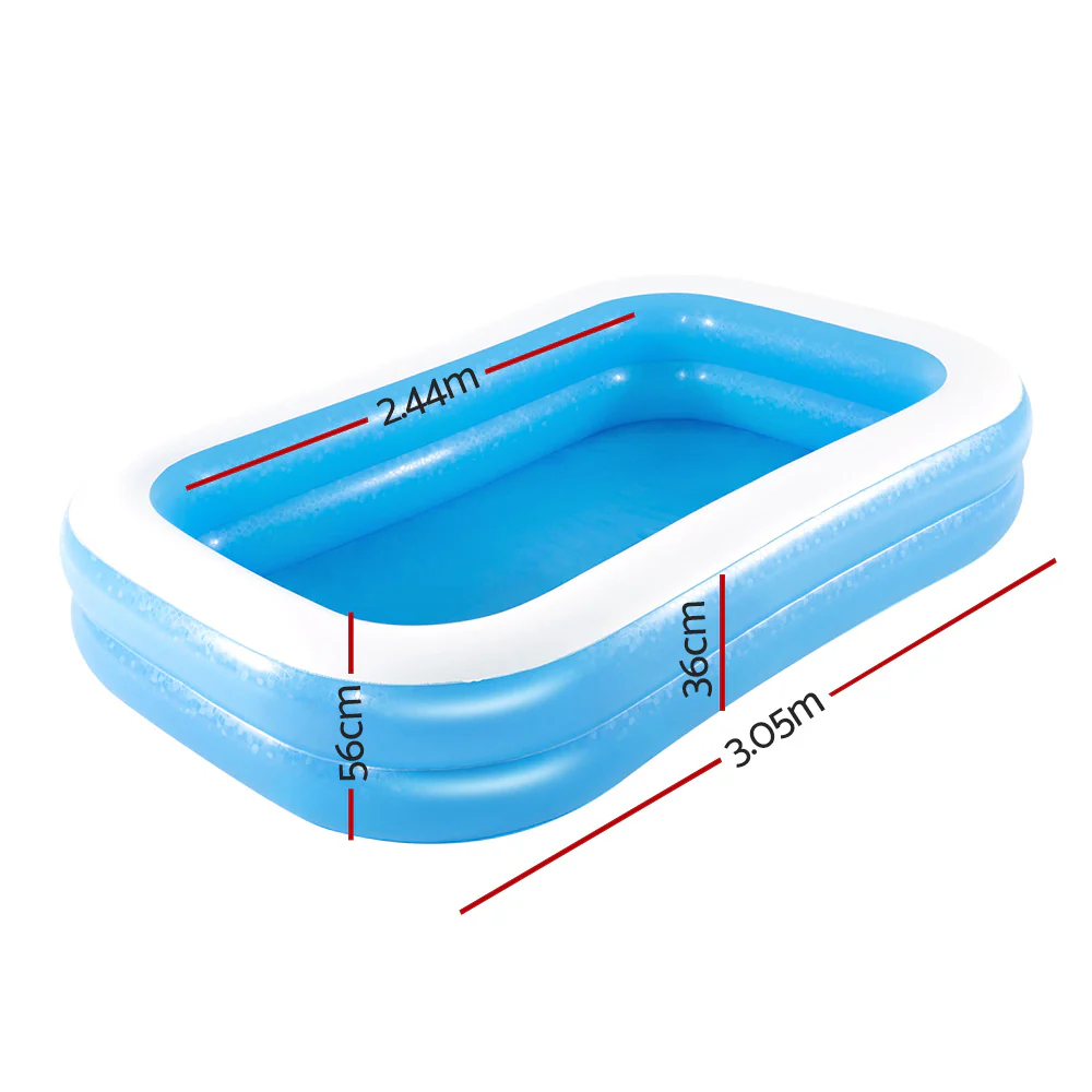 Bestway Kids Pool 262x175x51cm Inflatable Above Ground Swimming Pools 778L - Nurns