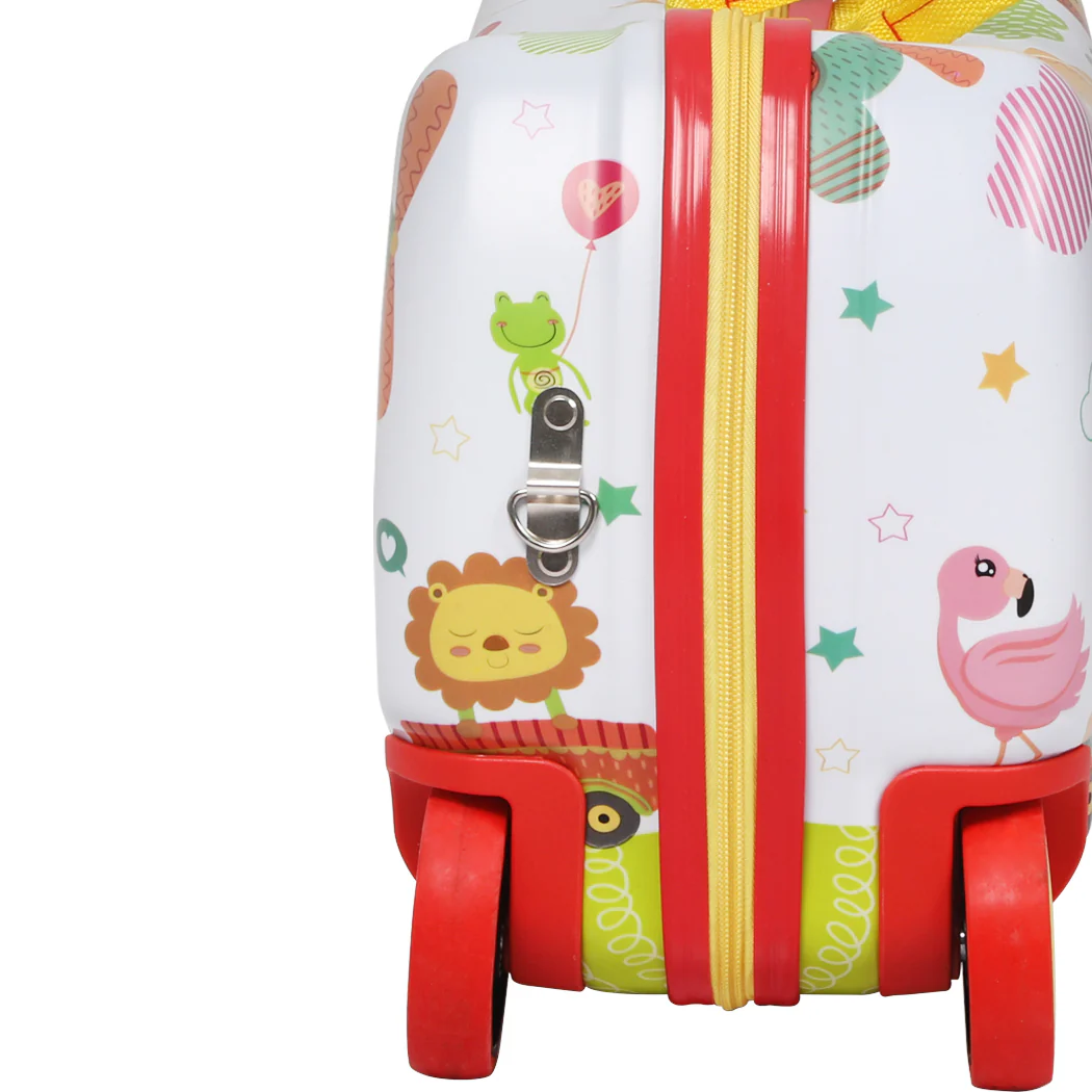 Kids Ride On Suitcase Children Travel Luggage Carry Bag Trolley Zoo - Nurns