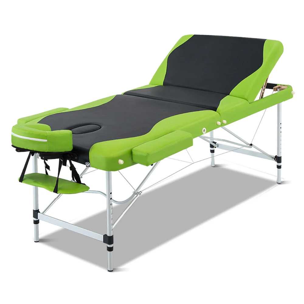 Massage Table 75cm 3 Fold Aluminium Beauty Bed Portable Therapy - Nurns