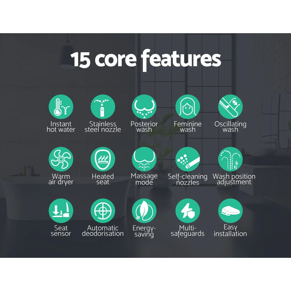 Bidet Electric Toilet Seat Cover Electronic Seats Paper Saving Auto Smart Wash - Nurns