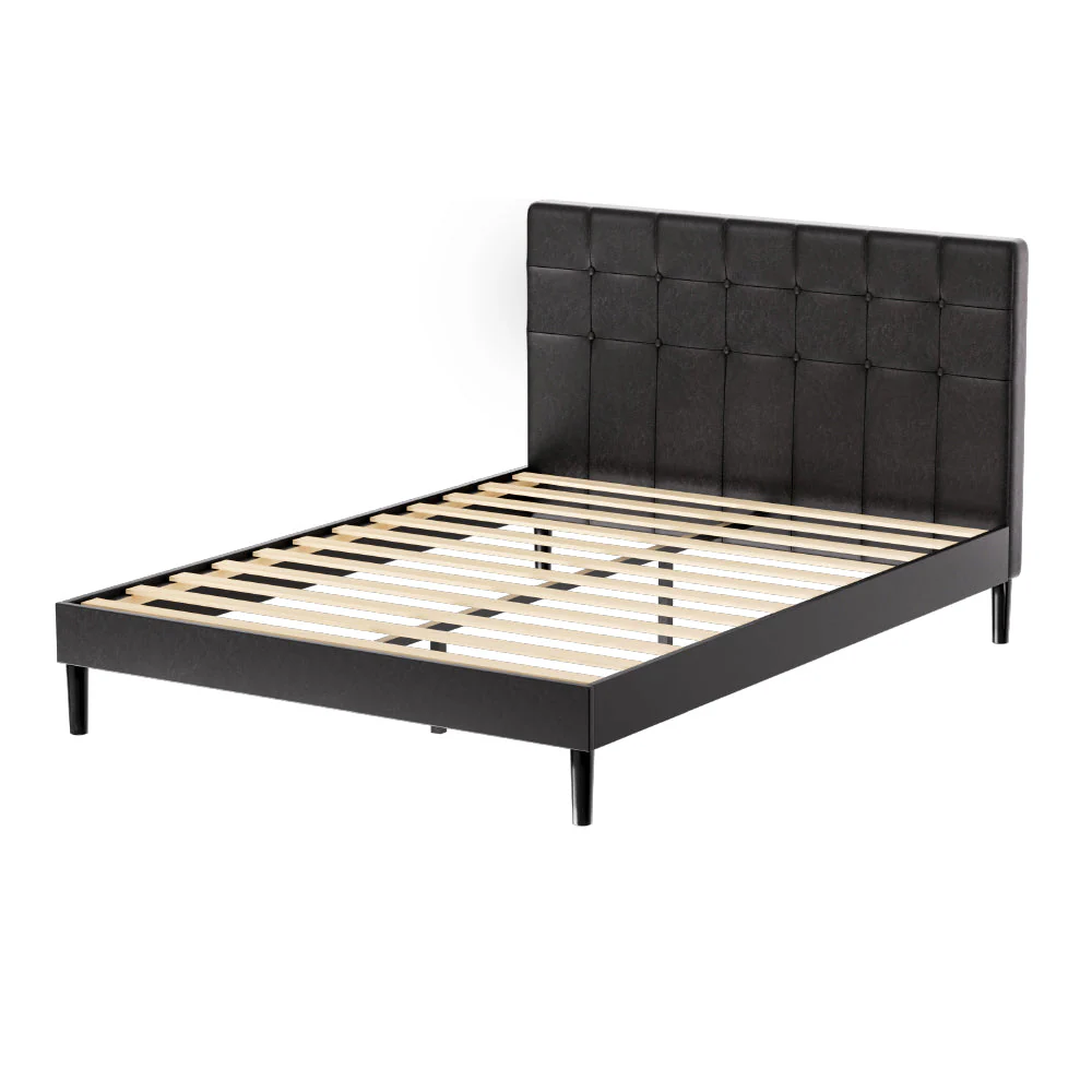 Epidote Bed & Mattress Package with 32cm Mattress - Black Double - Nurns