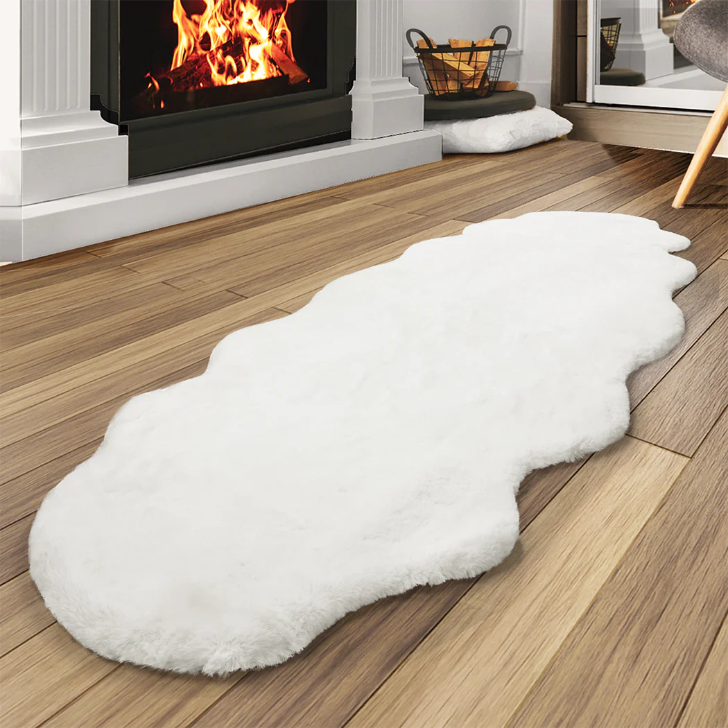 Lennon 60x160cm Floor Rug Area Rugs Cloud Fluffy - White - Nurns