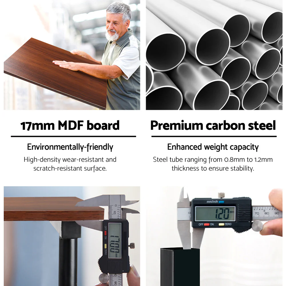 Artiss Laptop Desk Table Adjustable Dark Wood 80cm - Nurns