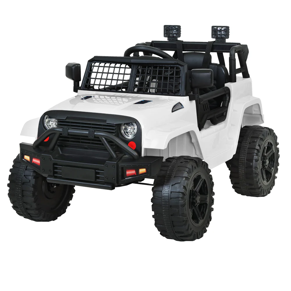 Kids Ride on Car Electric 12V Car Toys Jeep Battery Remote Control - White - Nurns