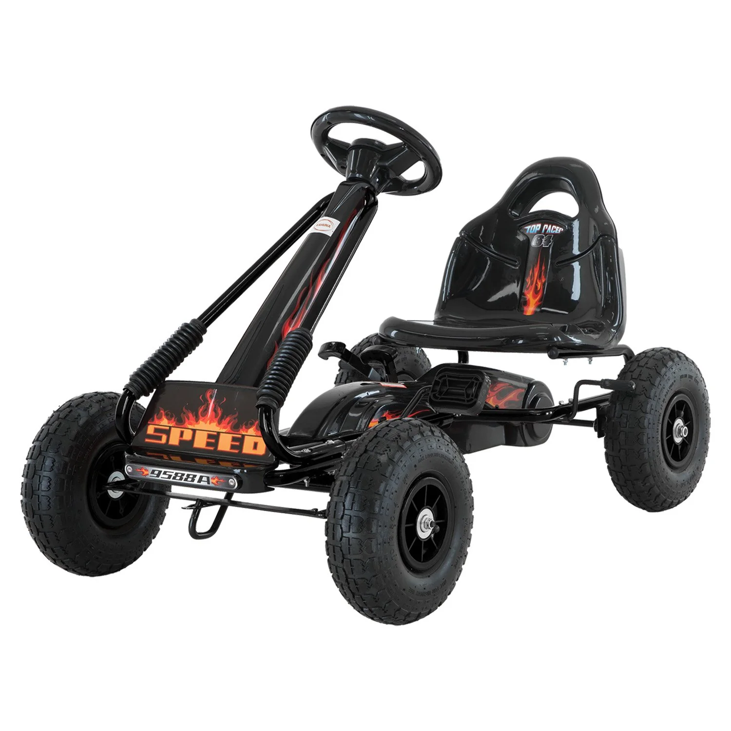 Kahuna G95 Kids Ride On Pedal-Powered Go Kart - Black - Nurns