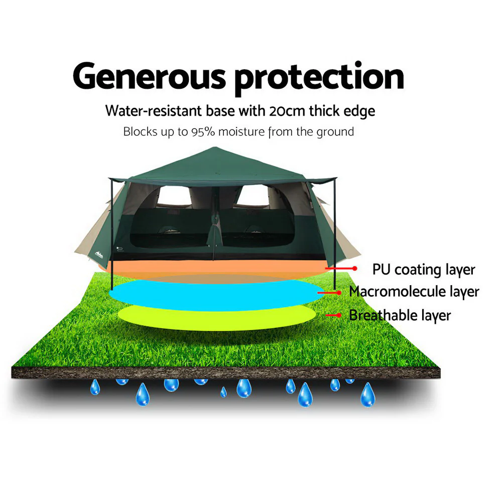 Instant Up Camping Tent 8 Person Pop up Tents Family Hiking Dome Camp - Nurns