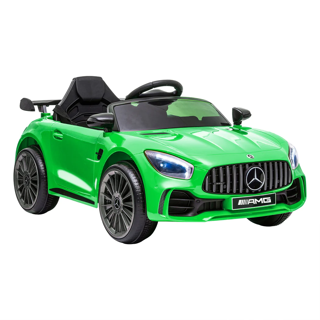 Kids Ride On Car 12V Battery Mercedes-Benz Licensed AMG GTR Toy Remote Control - Green - Nurns