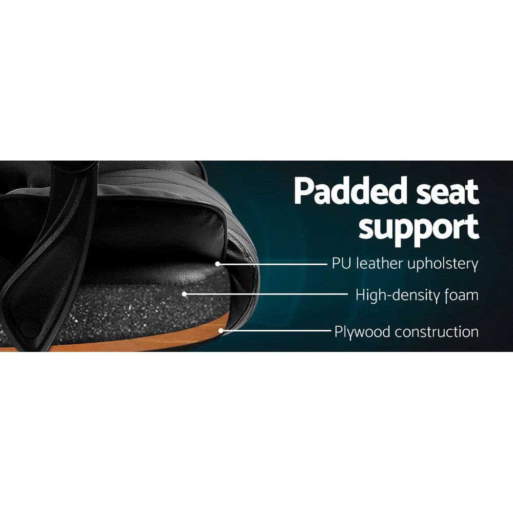 Artiss Executive Office Chair Leather Recliner Black - Nurns