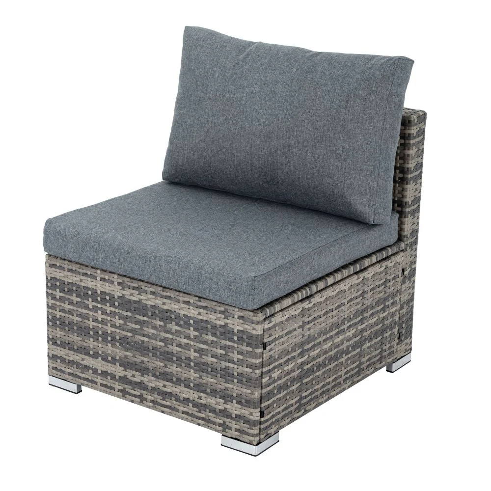 Perry 5-Seater Ottoman Style Outdoor Lounge Set - Grey - Nurns