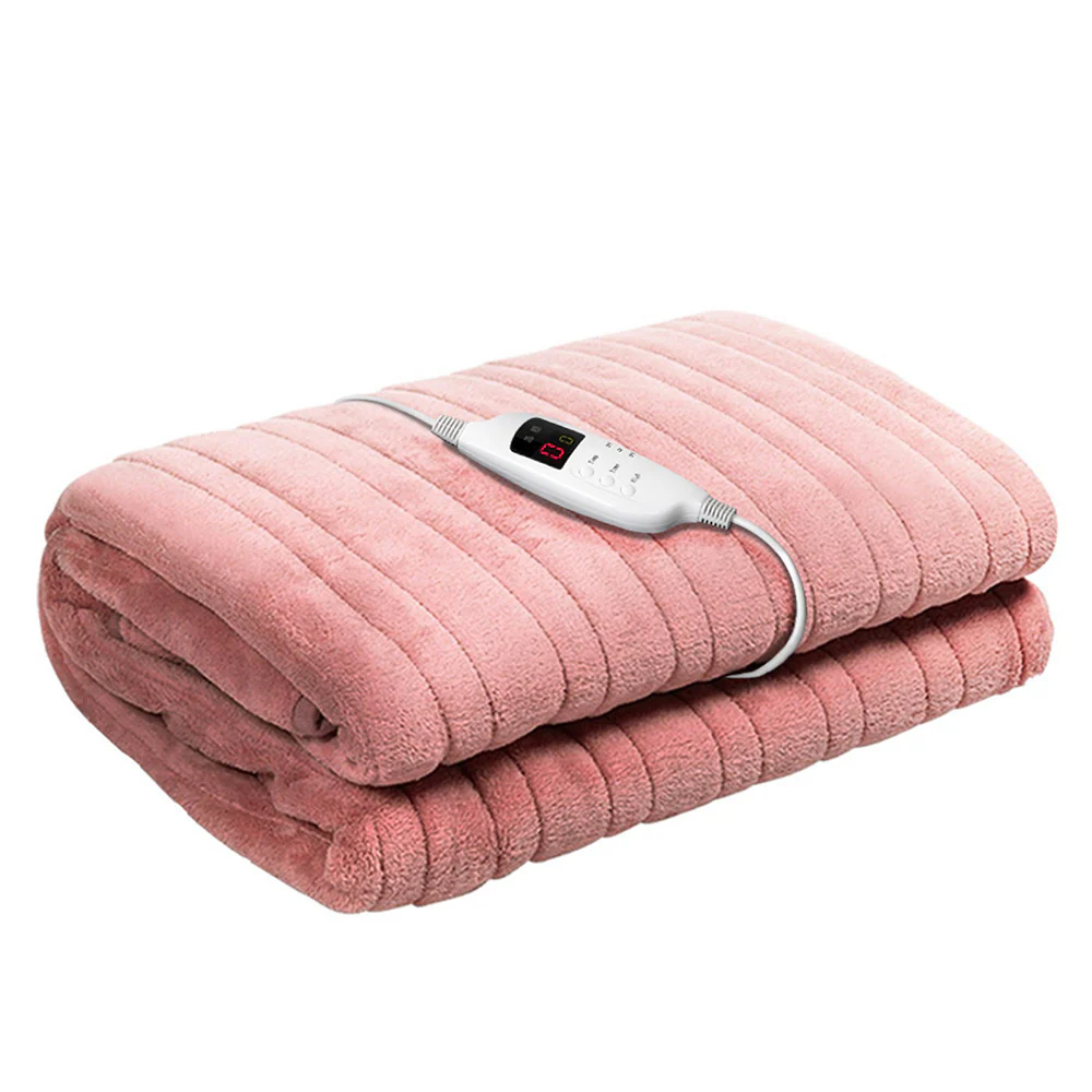 Watson Electric Throw Soft Blanket Heated Rug Fleece Snuggle Washable - Pink - Nurns