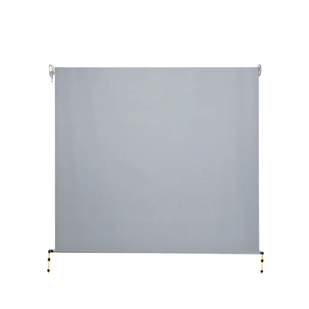 Instahut Outdoor Blinds Light Filtering Roll Down Awning Shade 3x2.5M Grey - Nurns