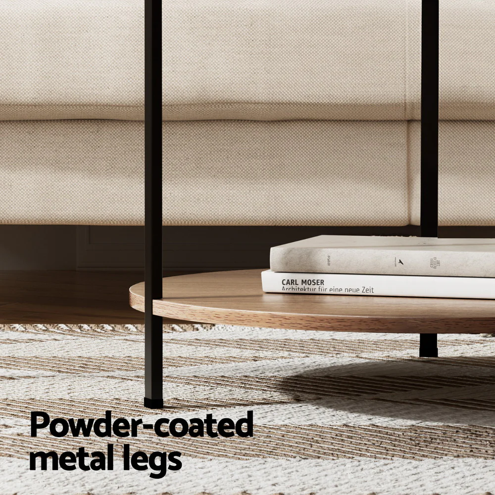 Irida Side End Table Round - White & Wood - Nurns