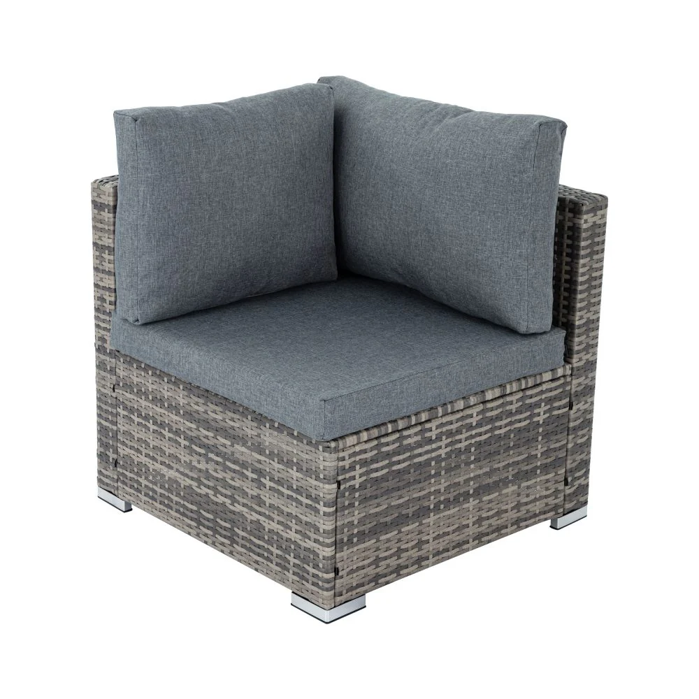Perry 5-Seater Ottoman Style Outdoor Lounge Set - Grey - Nurns