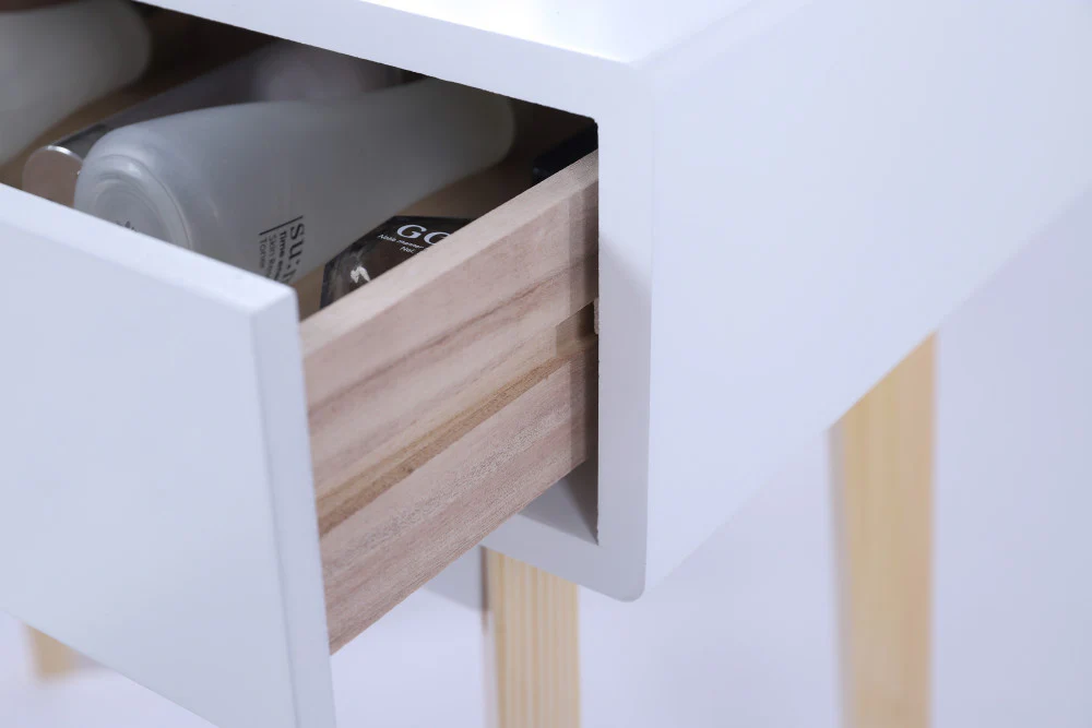 Dressing Vanity Table Stool Set with Make-up LED Lighted Mirror-White - Nurns