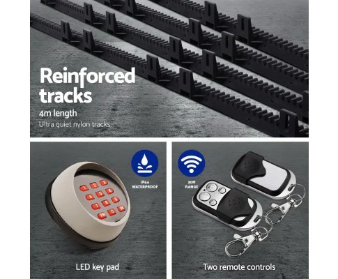 Electric Sliding Gate Opener 1800KG With Keypad Remote 4M Rail - Nurns