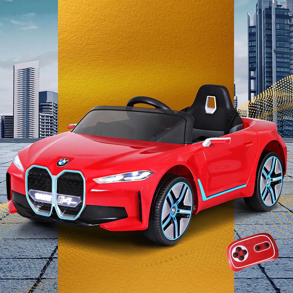 Kids Ride On Car BMW Licensed Sports Remote Control Electric Toys 12V - Red - Nurns