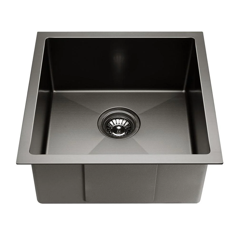 Cefito Kitchen Sink 44X44cm Stainless Steel Basin Single Bowl Black - Nurns