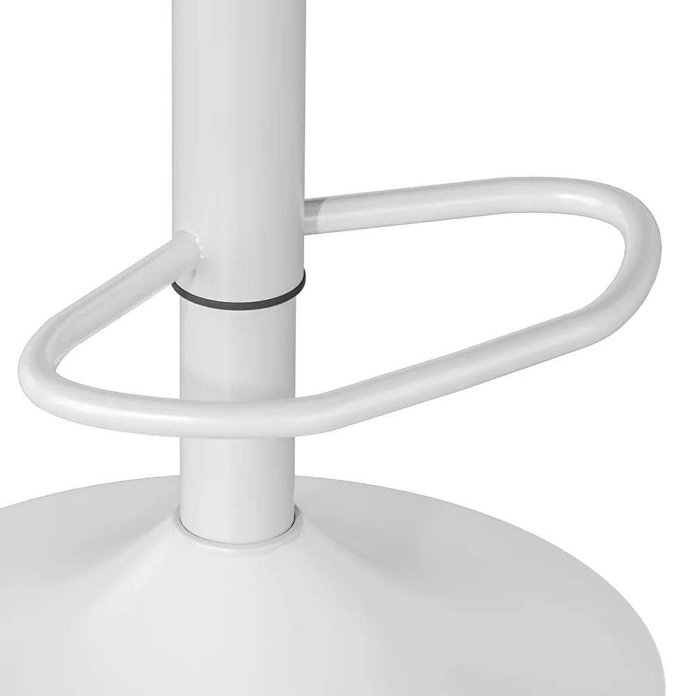 Set of 2 Cairo Bar Stools Kitchen Swivel Gas Lift Stool Leather - White - Nurns