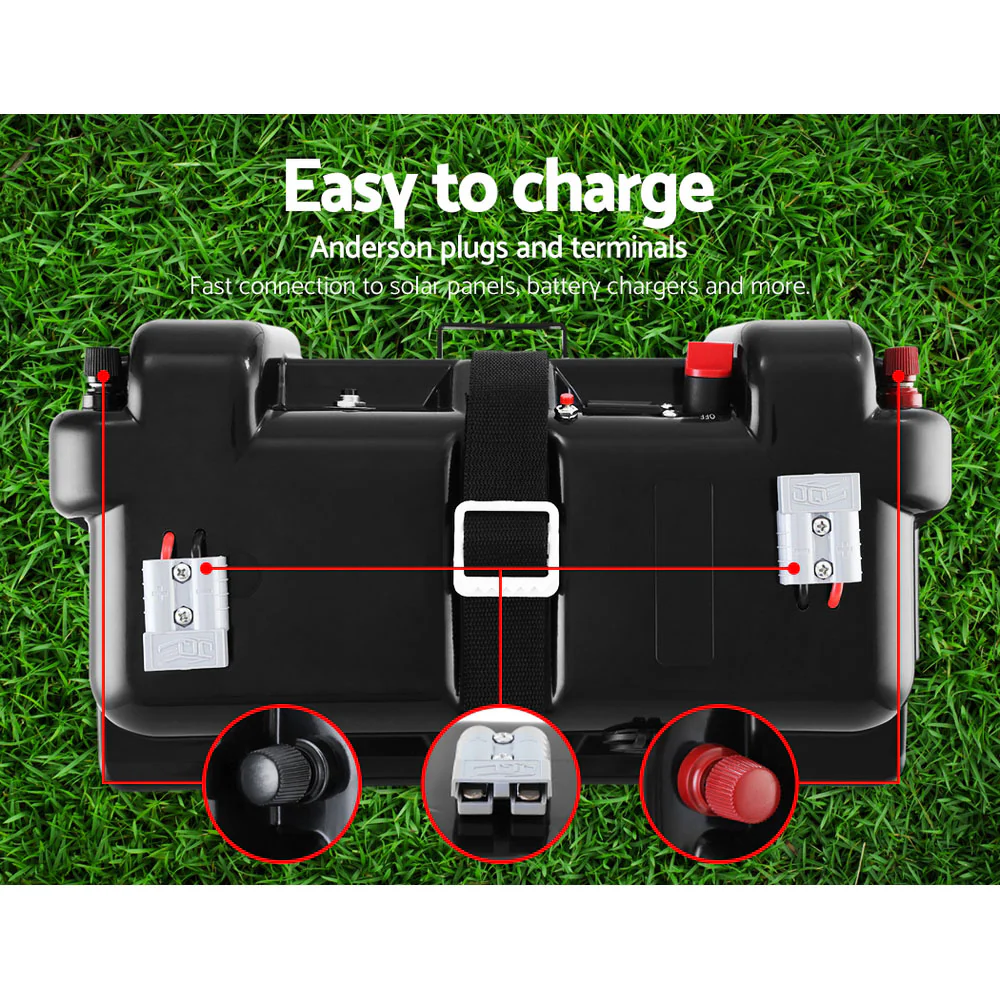 Battery Box 12v Large Deep Cycle Box Portable Solar Caravan Camping - Nurns