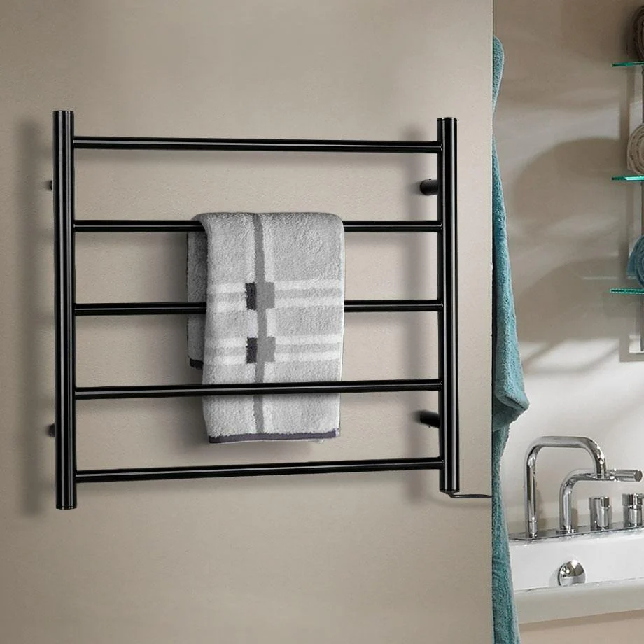 Electric Heated Towel Rail Rack 5 Bars Wall Mounted Clothes Dry Warmer - Nurns