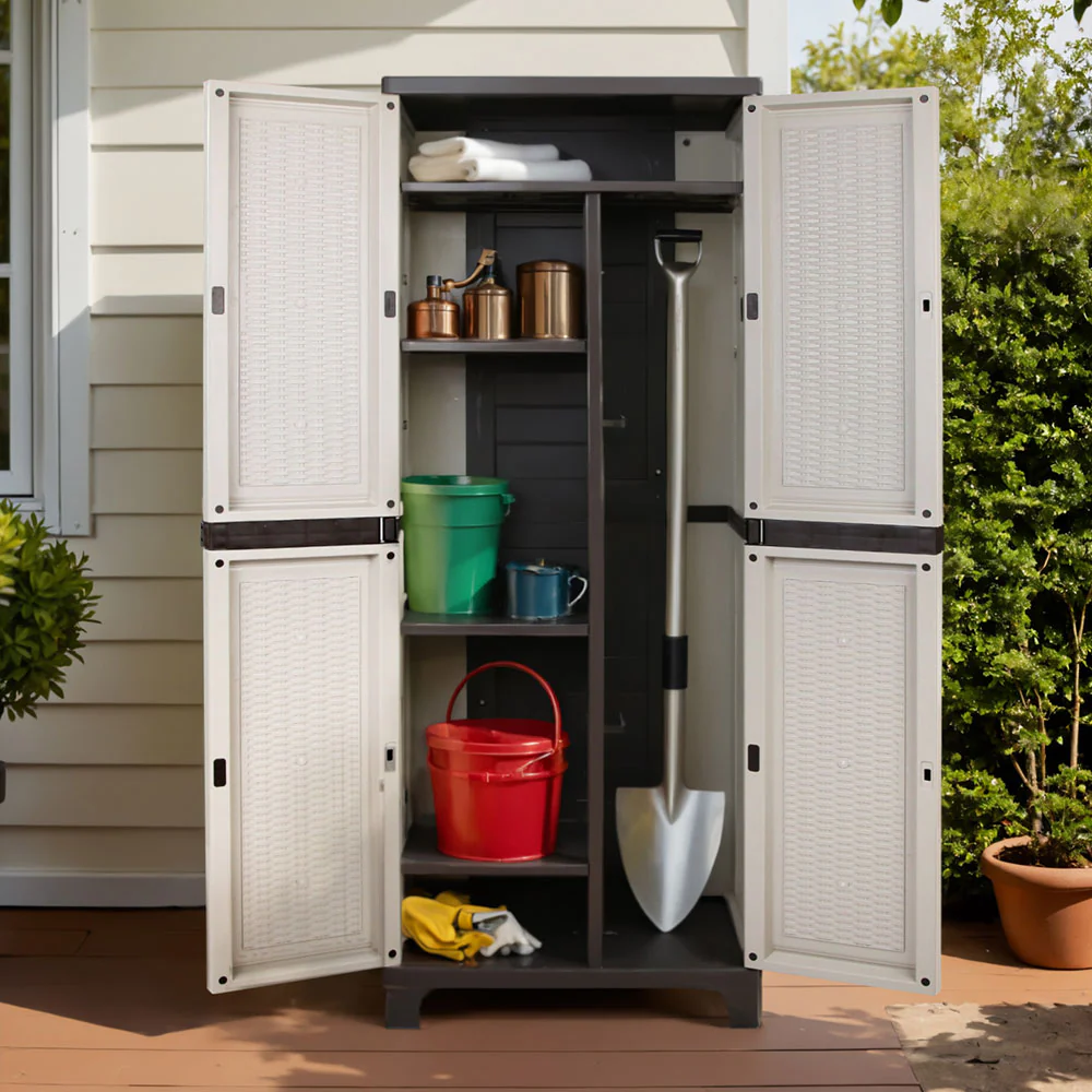 Outdoor Storage Cabinet Cupboard Lockable Garage 173cm - Nurns