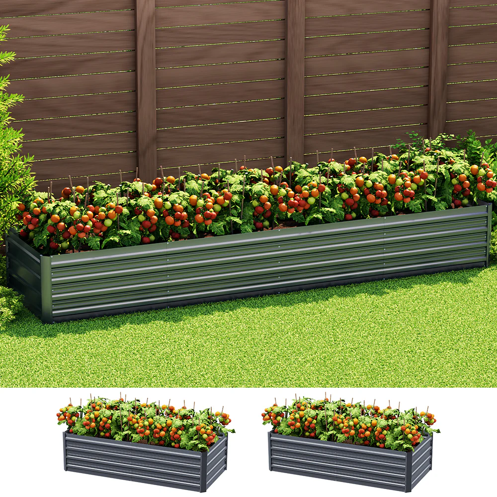 Garden Bed 320x80x45cm Planter Box Raised Container Galvanised Herb - Nurns