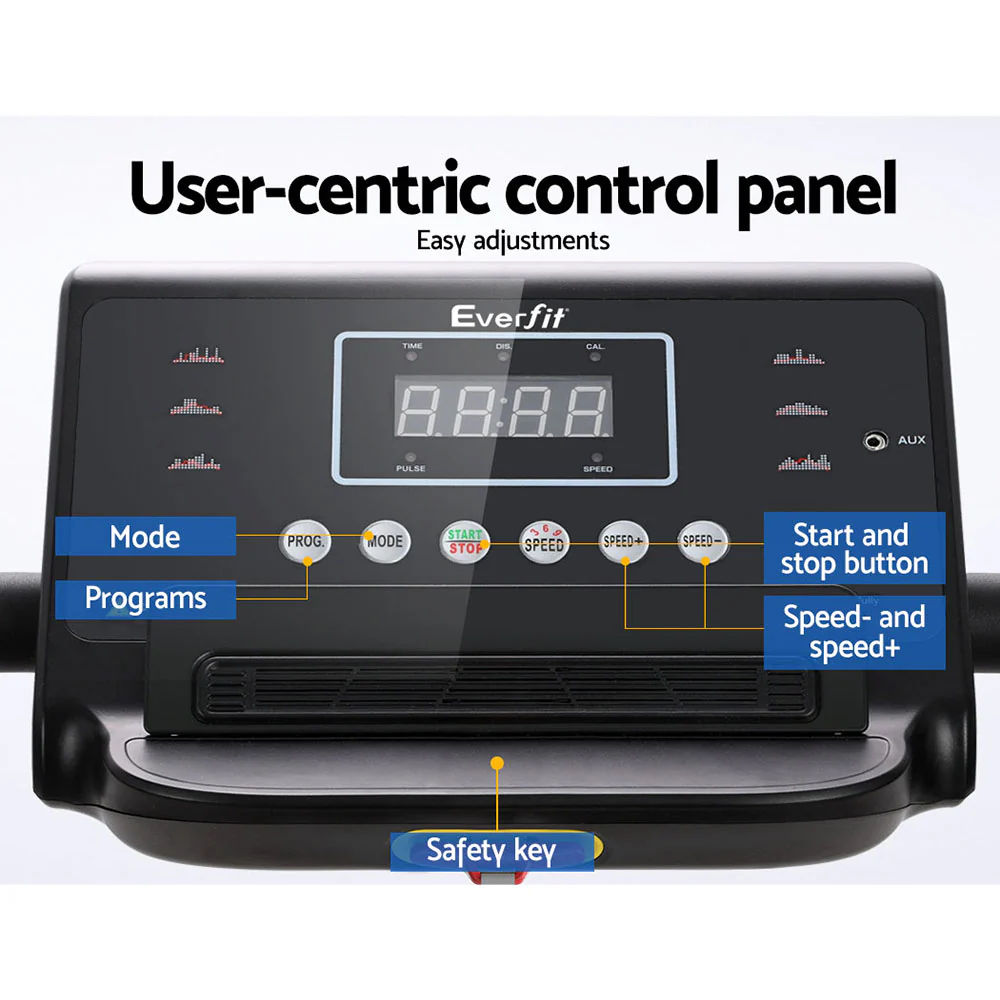 Everfit Treadmill Electric Home Gym Fitness Exercise Machine Foldable 370mm - Nurns