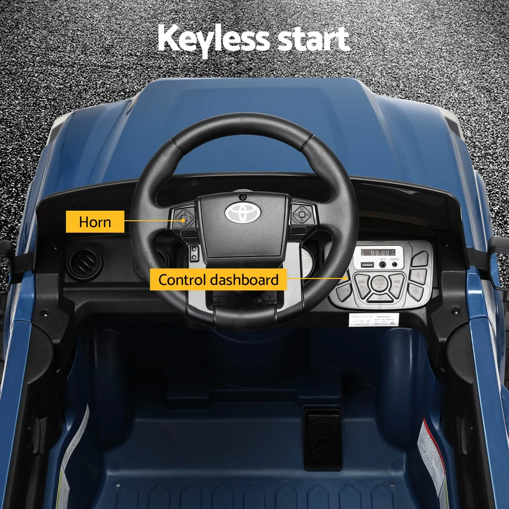 Kids Electric Ride On Car Toyota Tacoma Off Road Jeep Toy Cars Remote 12V - Blue - Nurns