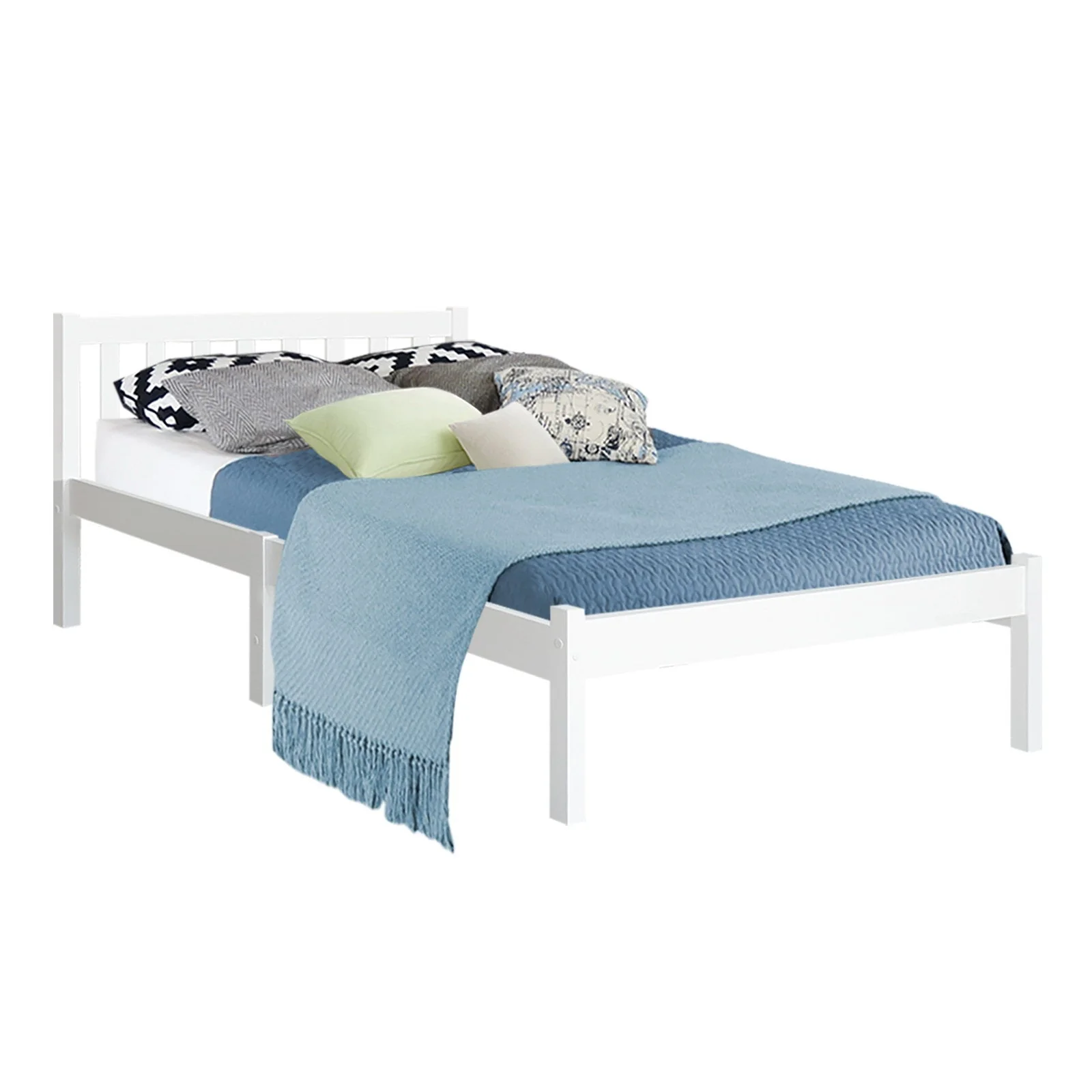 Jade Bed & Mattress Package no Drawers - White King Single - Nurns