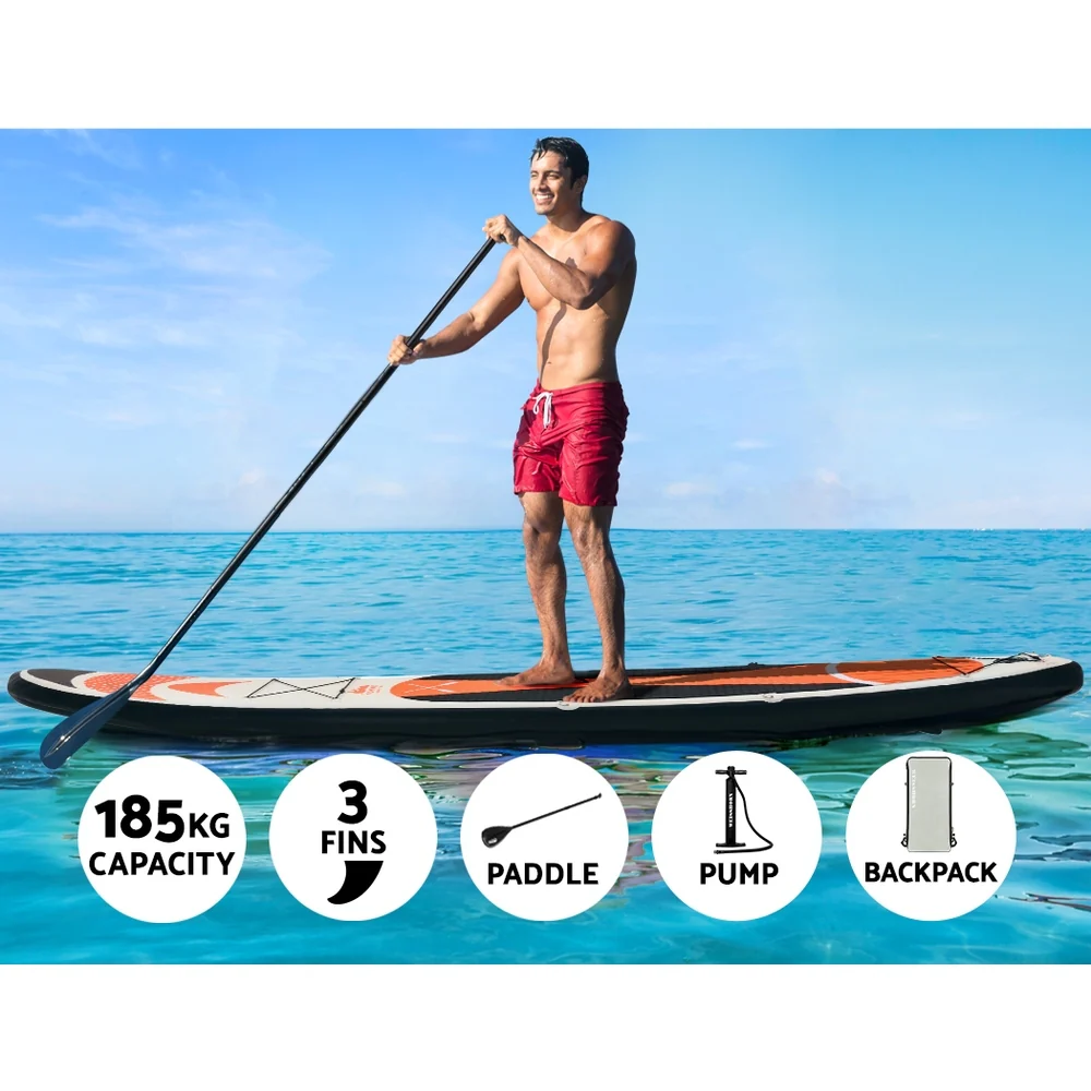 Stand Up Paddle Board 11ft Inflatable SUP Surfboard Paddleboard Kayak Surf - Red - Nurns