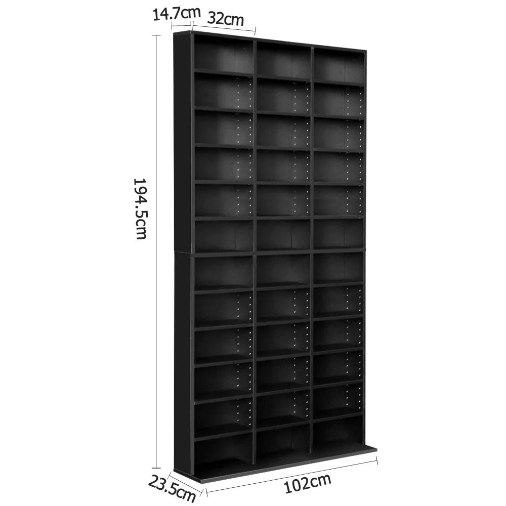 Artiss Bookshelf Cd Storage Rack - Bert Black - Nurns