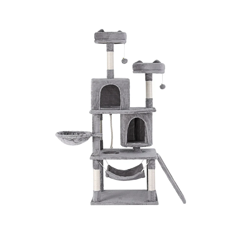 Cat Tree Tower Scratching Post Scratcher 161cm Condo House Trees - Grey - Nurns