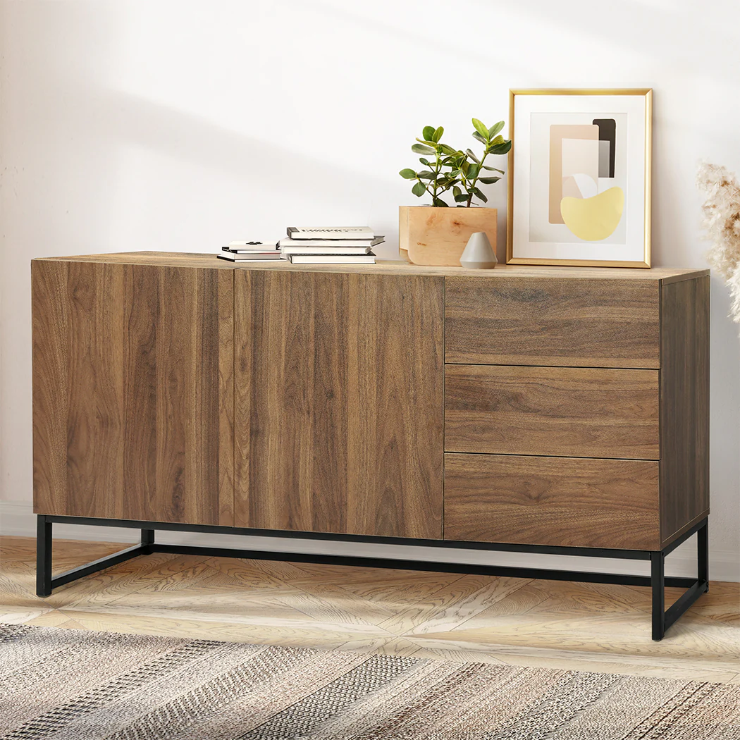 Buffet Sideboard Storage Cabinet - Walnut - Nurns