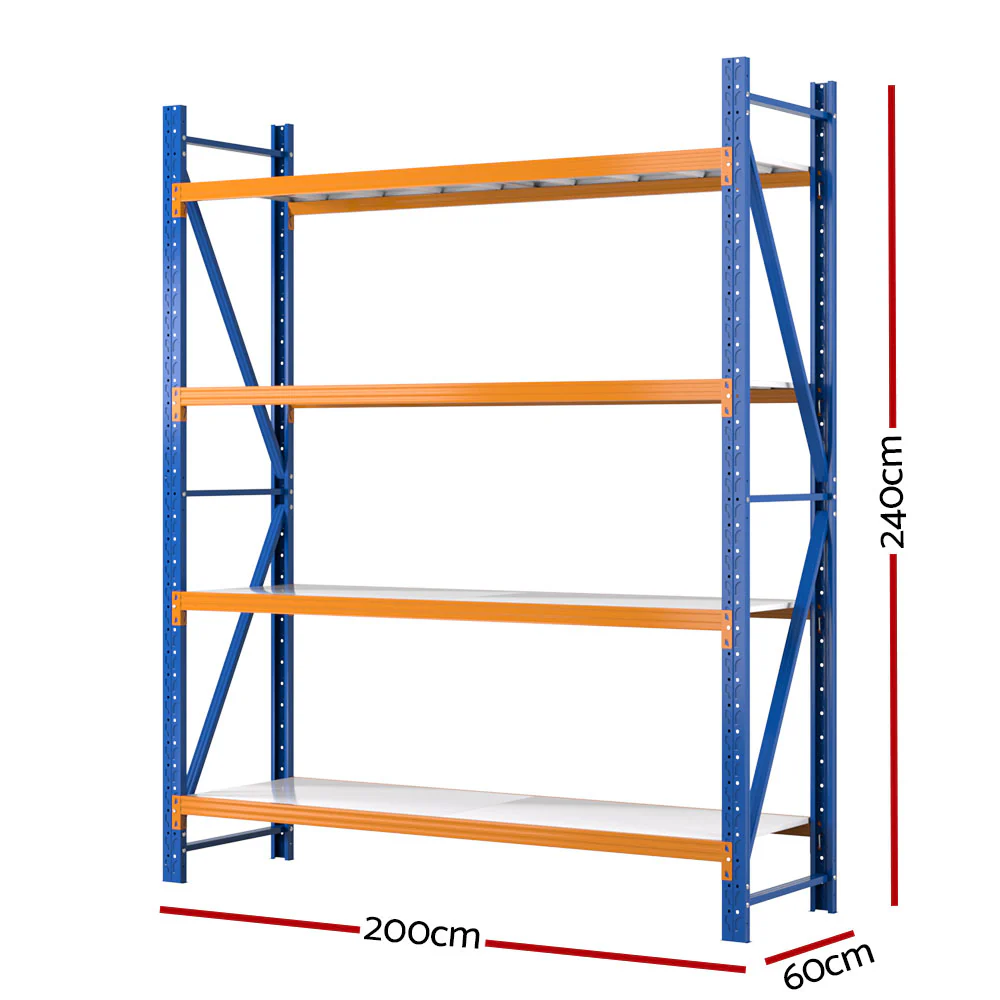 Giantz 2.4Mx2M Garage Shelving Warehouse Rack Pallet Racking Storage Shelf Blue - Nurns