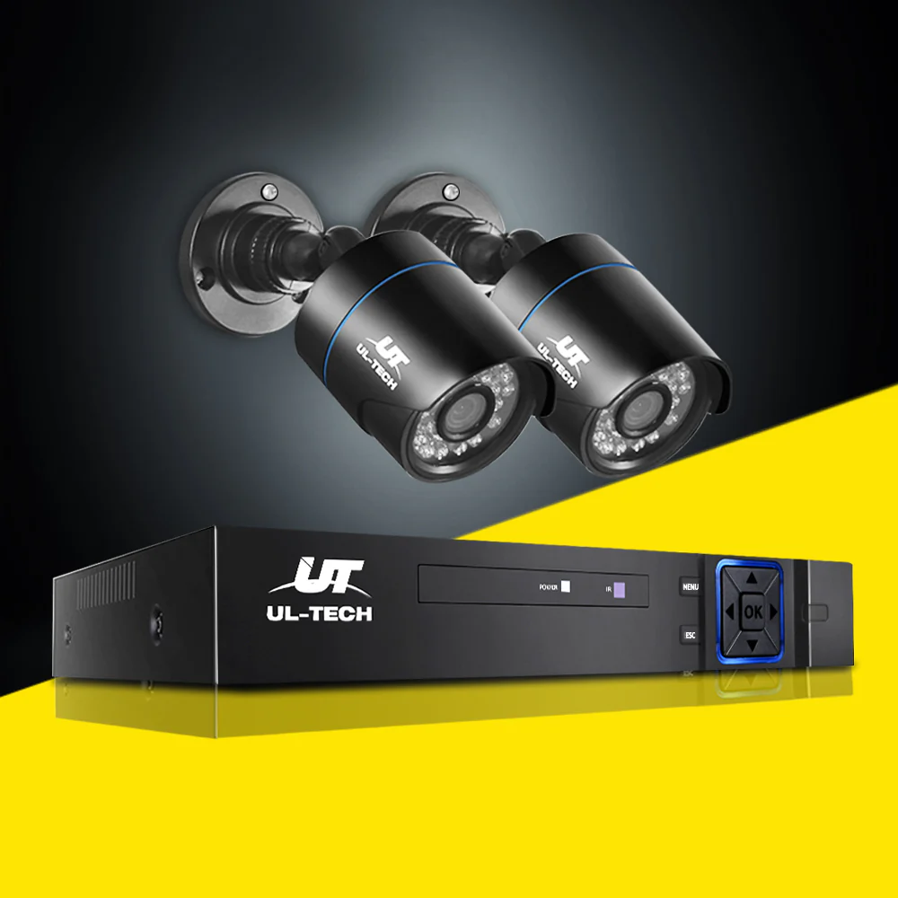 CCTV Security System 4CH DVR 2 Cameras 1080p - Nurns