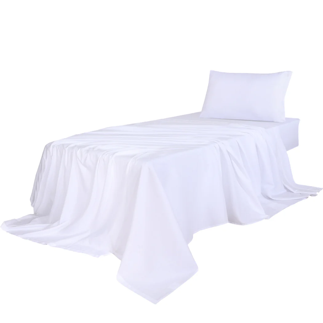 Single Dreamz 3pcs Single Size 100% Bamboo Bed Sheet Set White - Nurns