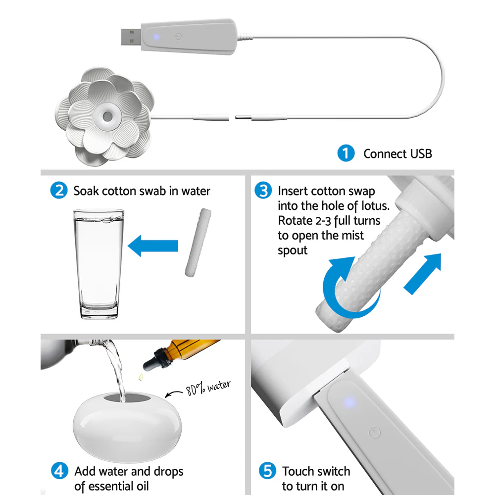 Aroma Diffuser Aromatherapy Lotus 200ml - Nurns